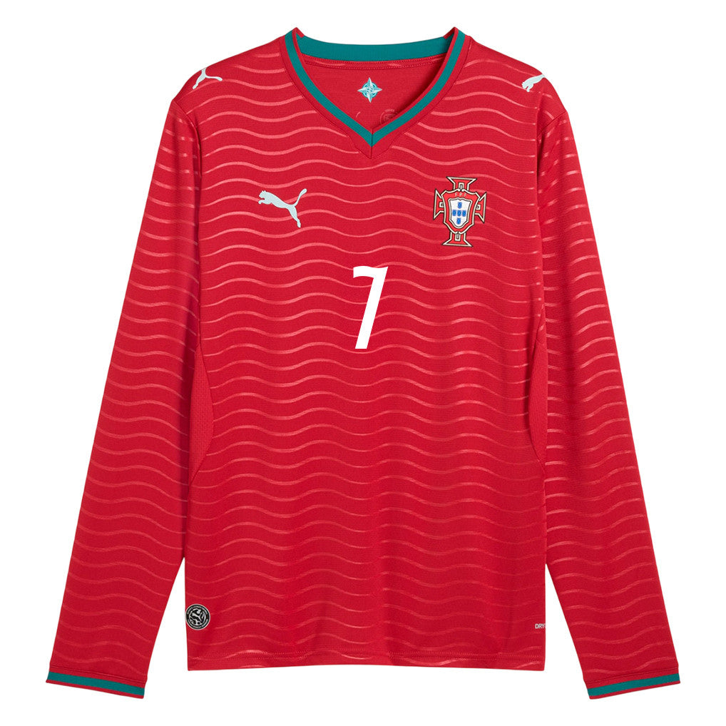 Cristiano Ronaldo 7 Portugal National Team 2026 Home Long Sleeve Jersey - Red