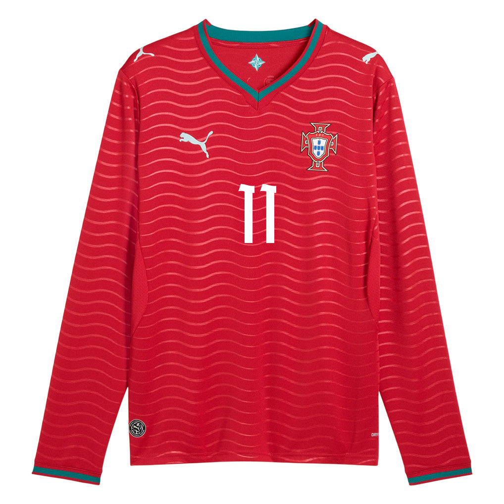 João Félix 11 Portugal National Team 2026 Home Long Sleeve Jersey - Red