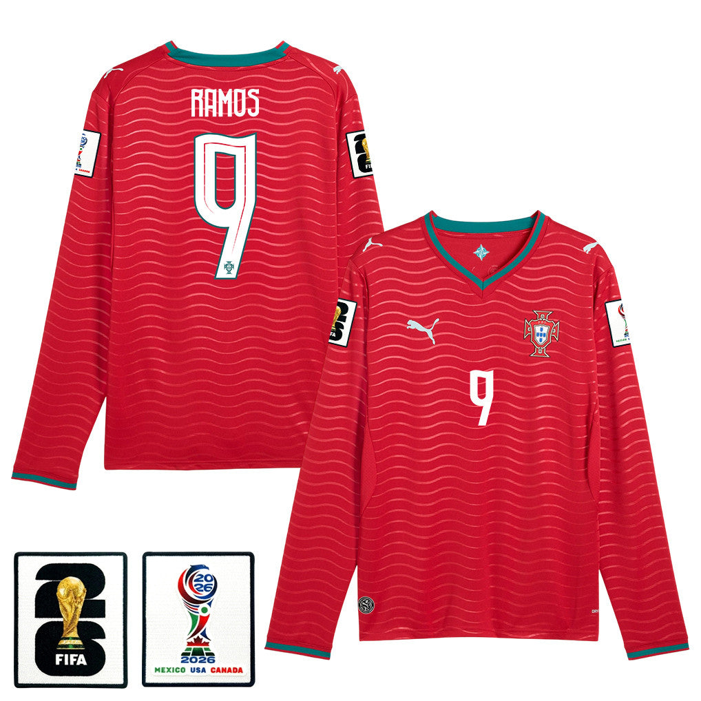 Gonçalo Ramos 9 Portugal National Team 2026 Home Long Sleeve Jersey - Red