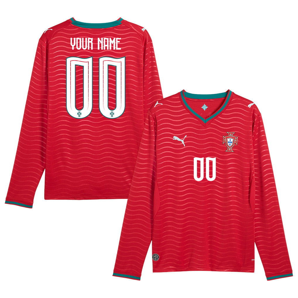 Portugal National Team 2026 Home Long Sleeve Jersey - Personalized - Red