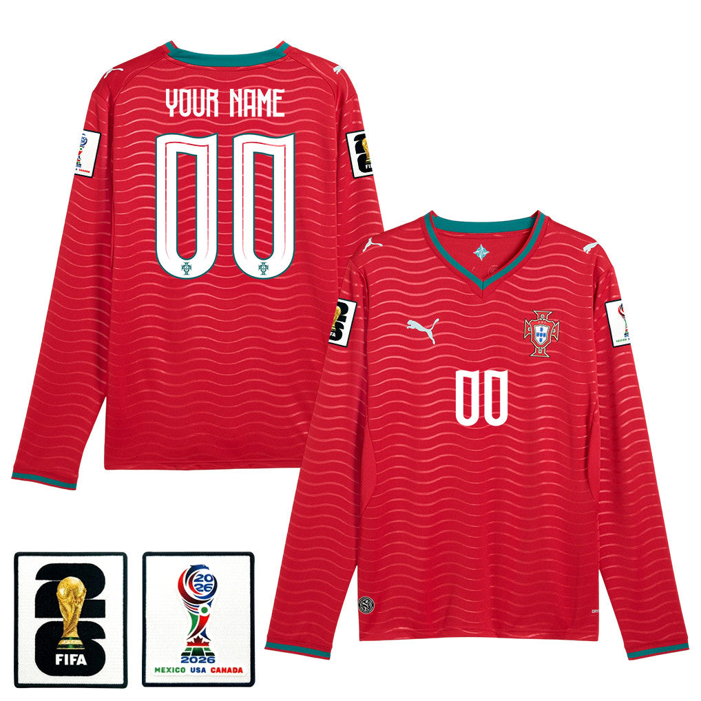 Portugal National Team 2026 Home Long Sleeve Jersey - Personalized - Red