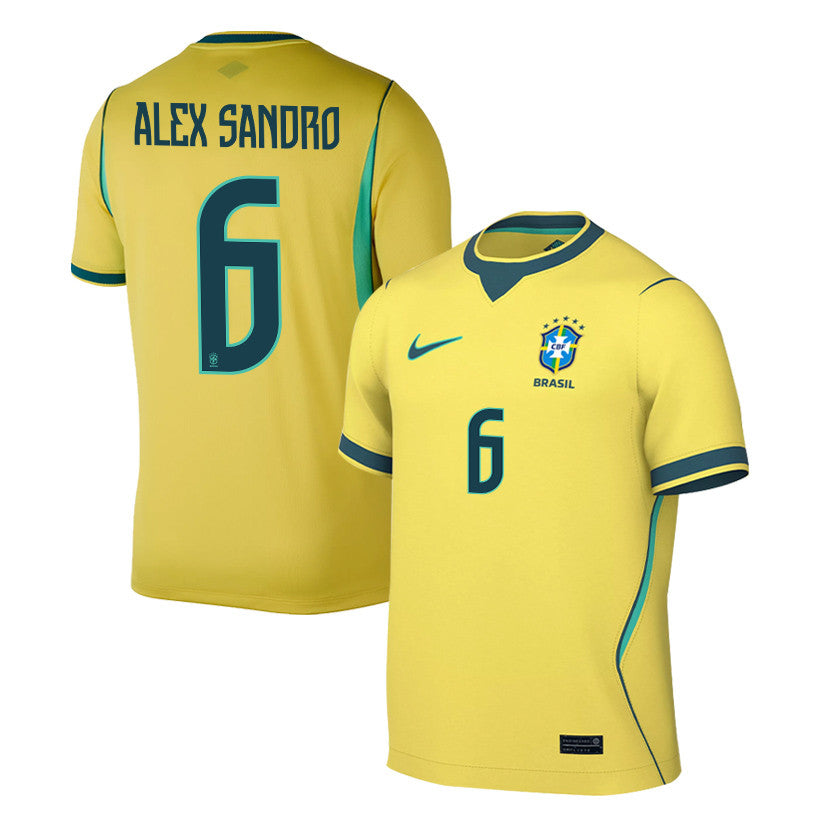 Alex Sandro 6 Brazil National Team 2026 Home Jersey - Yellow, Men