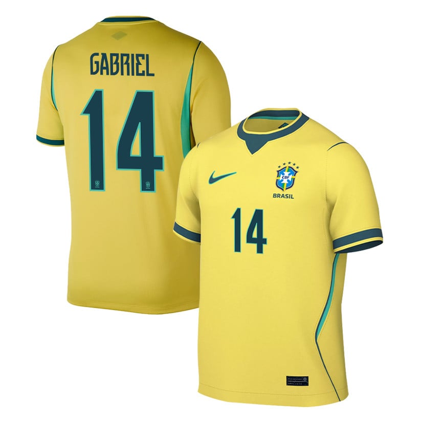 Gabriel Magalhães 14 Brazil National Team 2026 Home Jersey - Yellow, Men