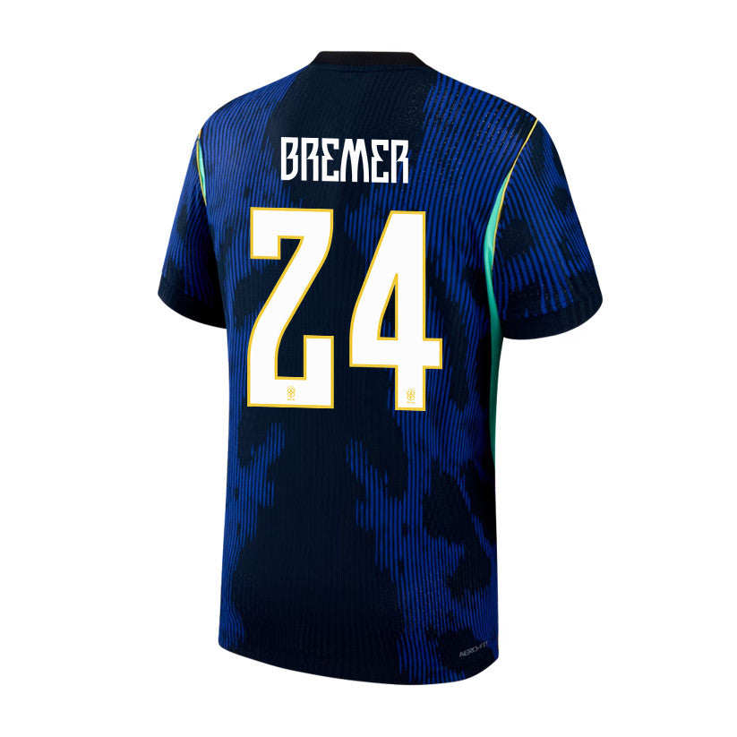 Gleison Bremer 24 Brazil National Team 2026 Away Jersey - Blue, Men