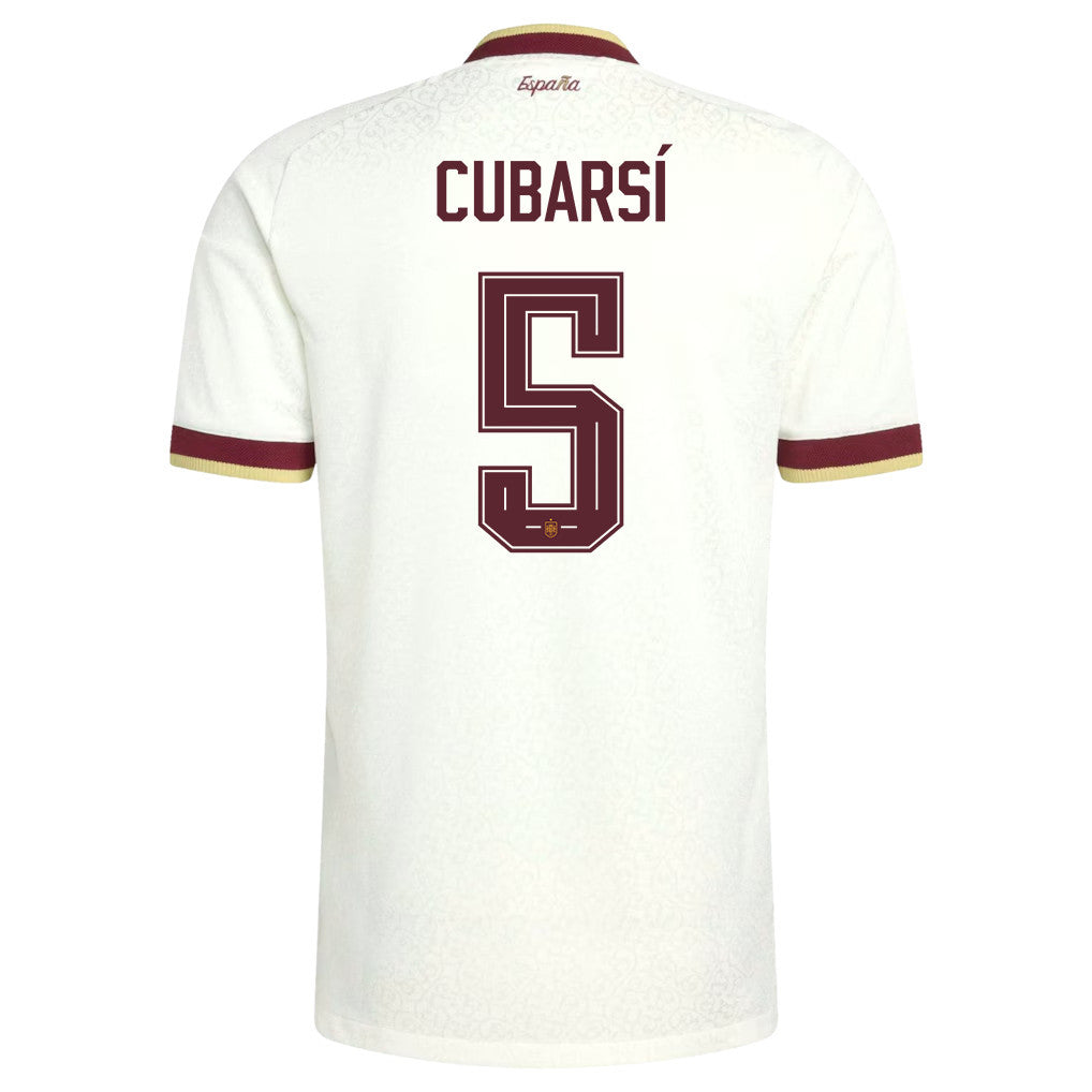 Pau Cubarsí 5 Spain National Team 2026 Away Jersey - White, Men