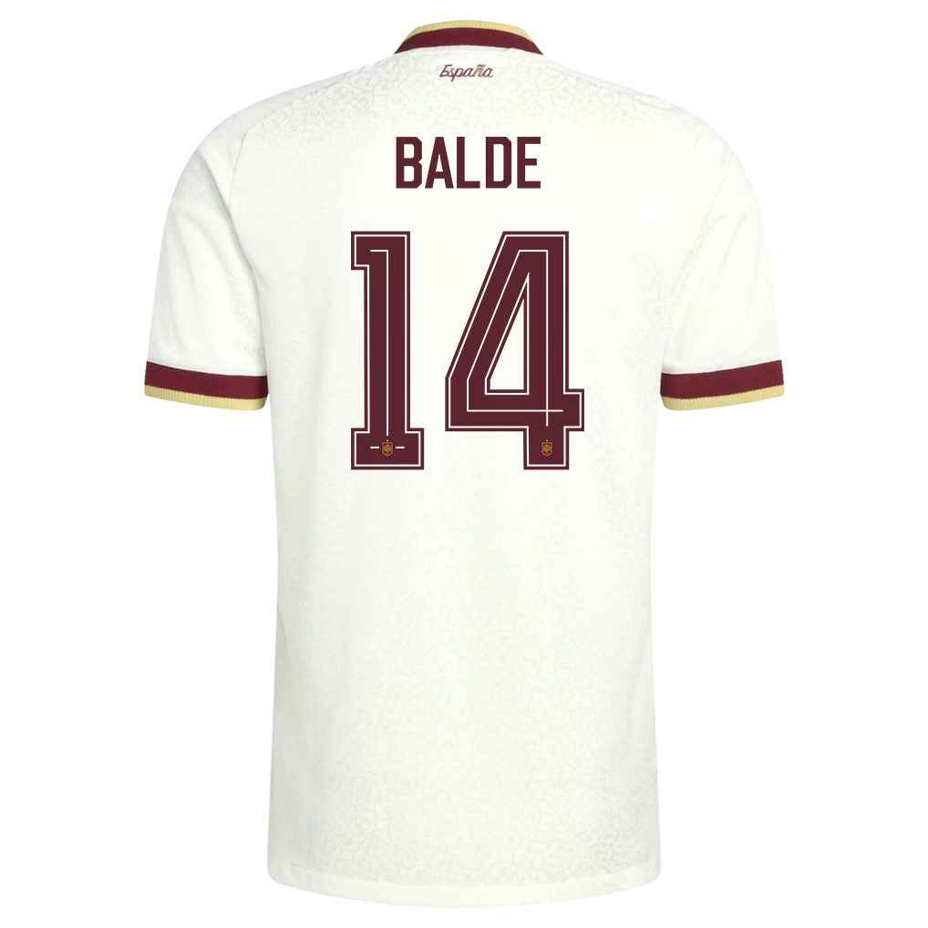 Alejandro Balde 14 Spain National Team 2026 Away Jersey - White, Men