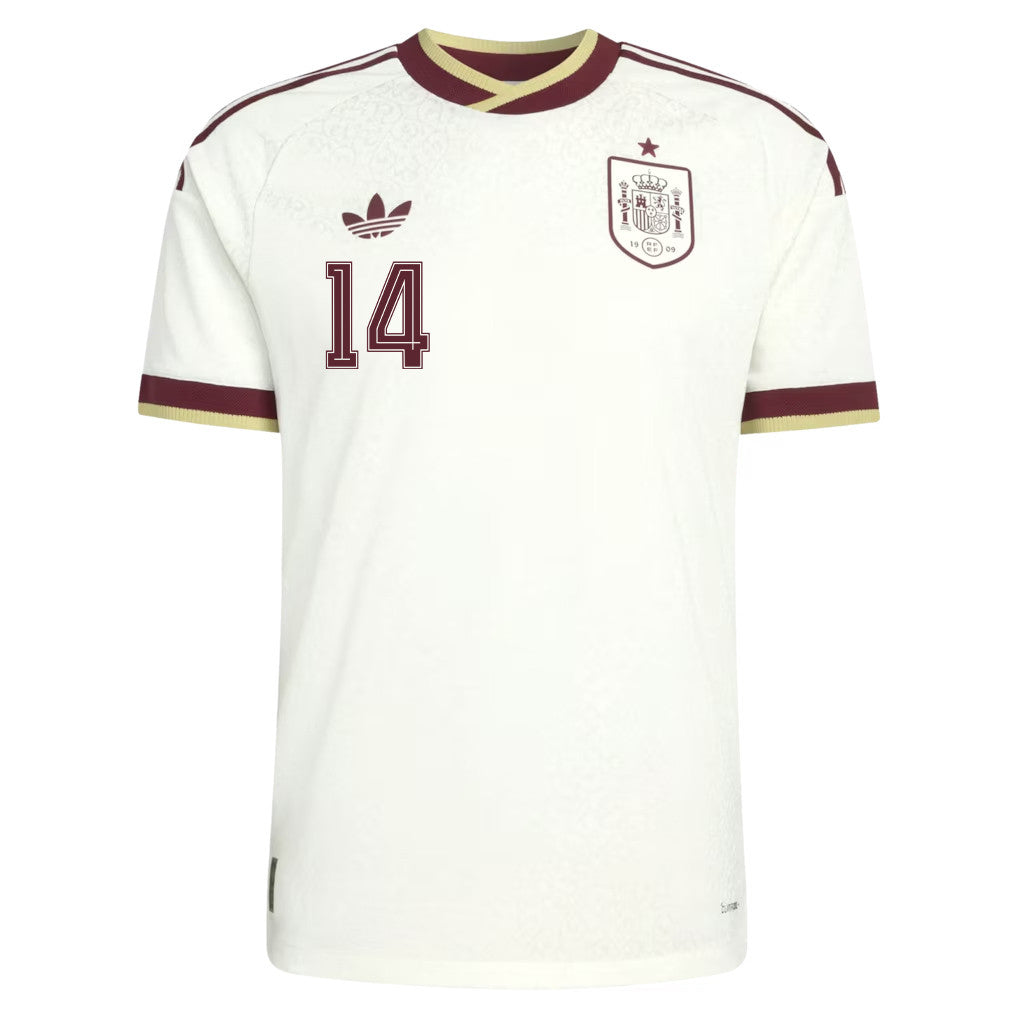 Alejandro Balde 14 Spain National Team 2026 Away Jersey - White, Men