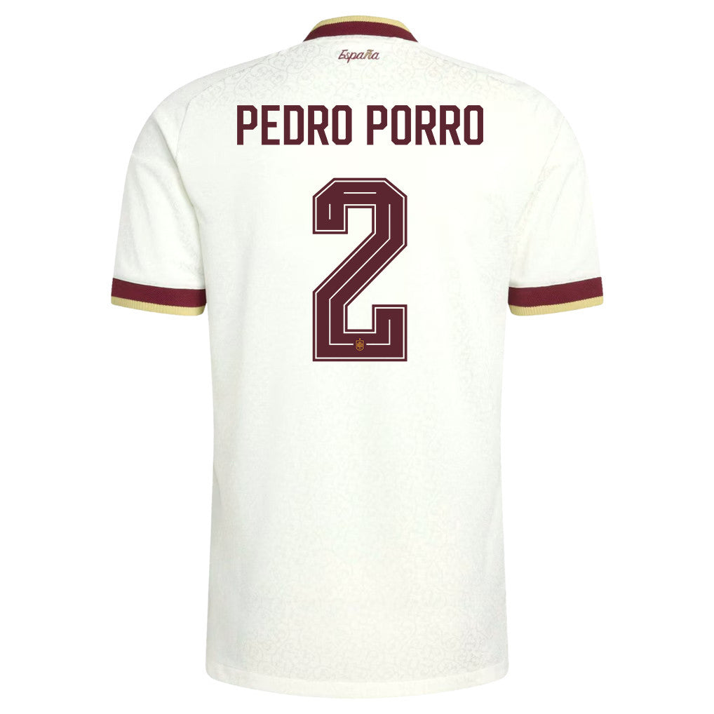 Pedro Porro 2 Spain National Team 2026 Away Jersey - White, Men