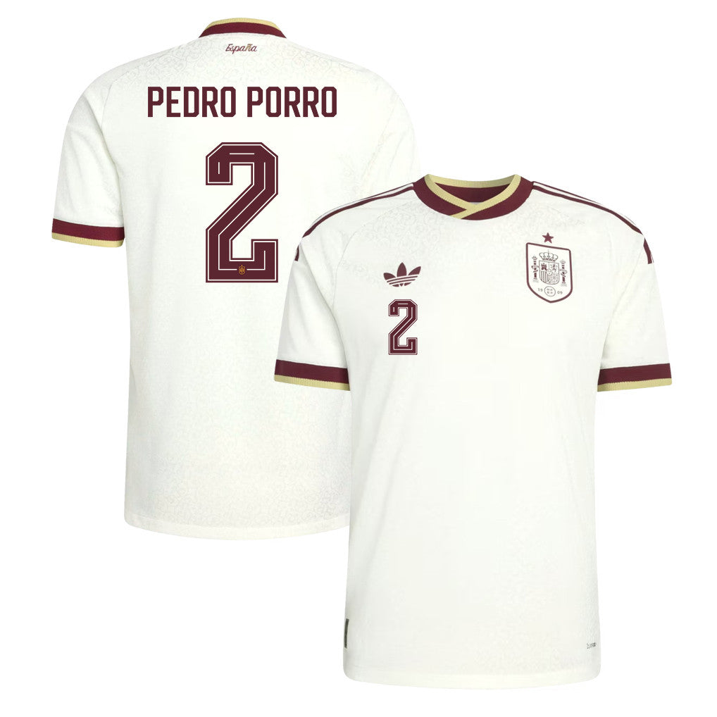Pedro Porro 2 Spain National Team 2026 Away Jersey - White, Men