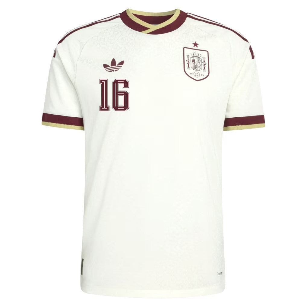 Rodri 16 Spain National Team 2026 Away Jersey - White, Men
