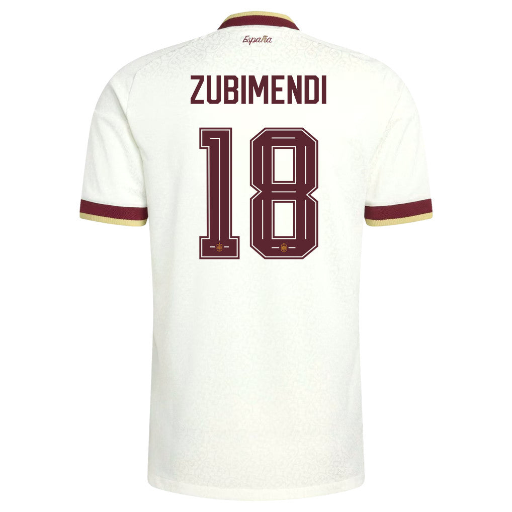 Martin Zubimendi 18 Spain National Team 2026 Away Jersey - White, Men
