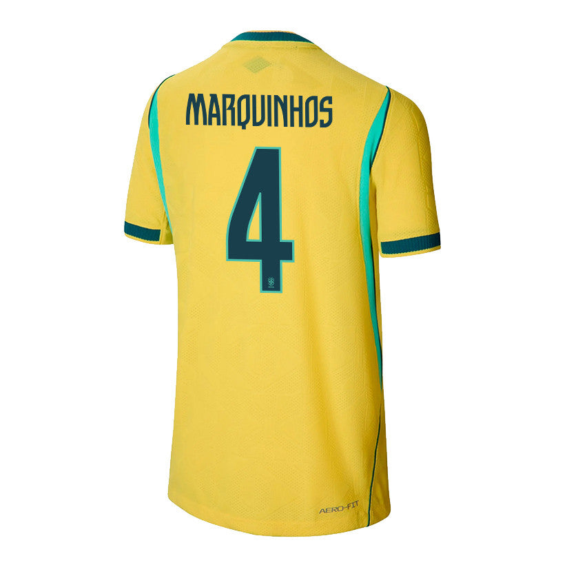 Marquinhos 4 Youth Brazil National Team 2026 Home Jersey - Yellow
