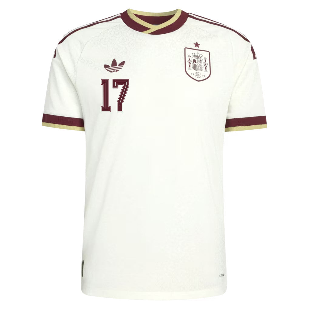Nico Williams 17 Spain National Team 2026 Away Jersey - White, Men