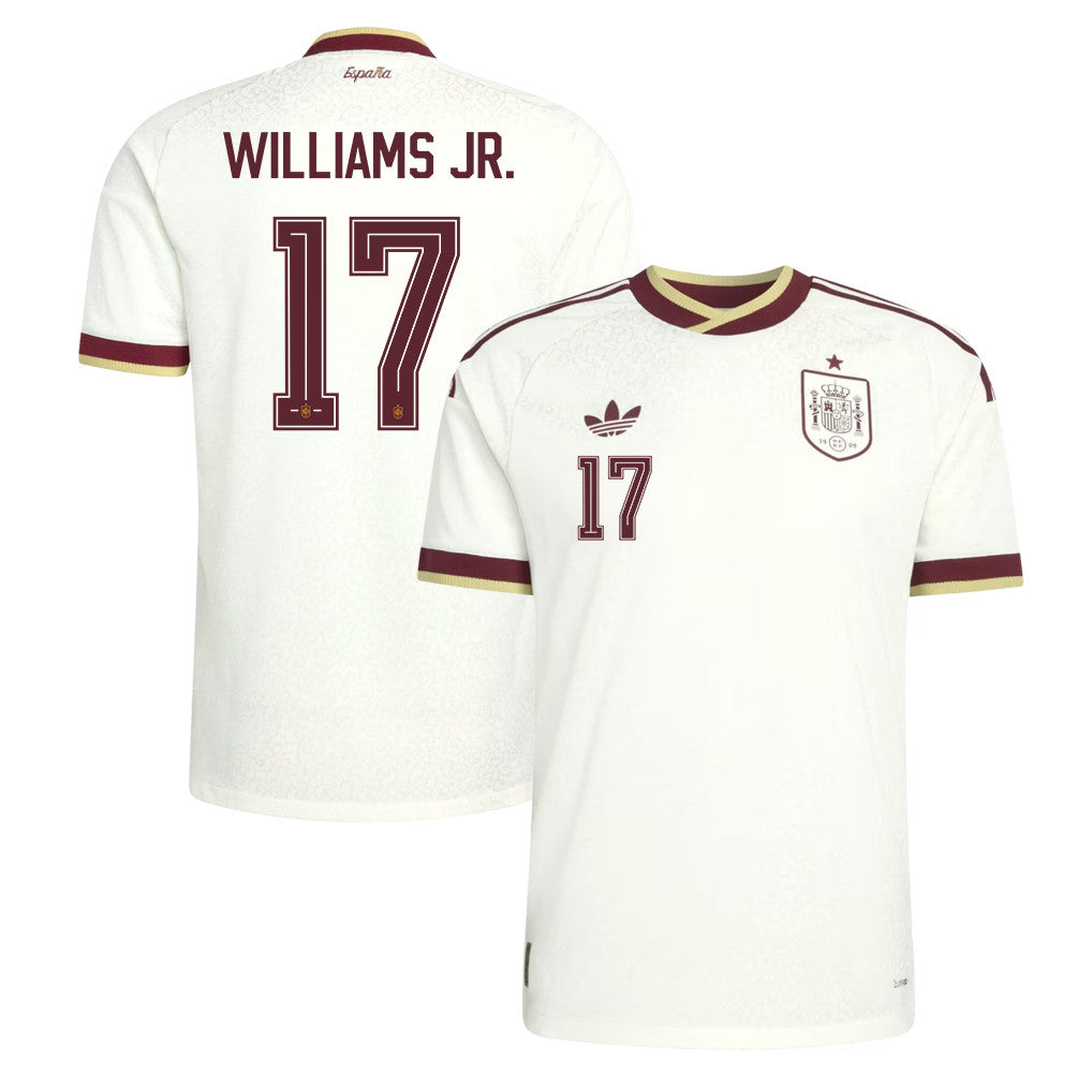 Nico Williams 17 Spain National Team 2026 Away Jersey - White, Men