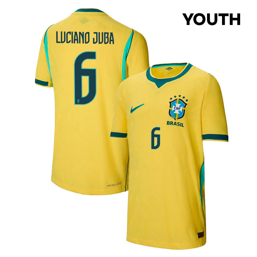 Luciano Juba 6 Youth Brazil National Team 2026 Home Jersey - Yellow