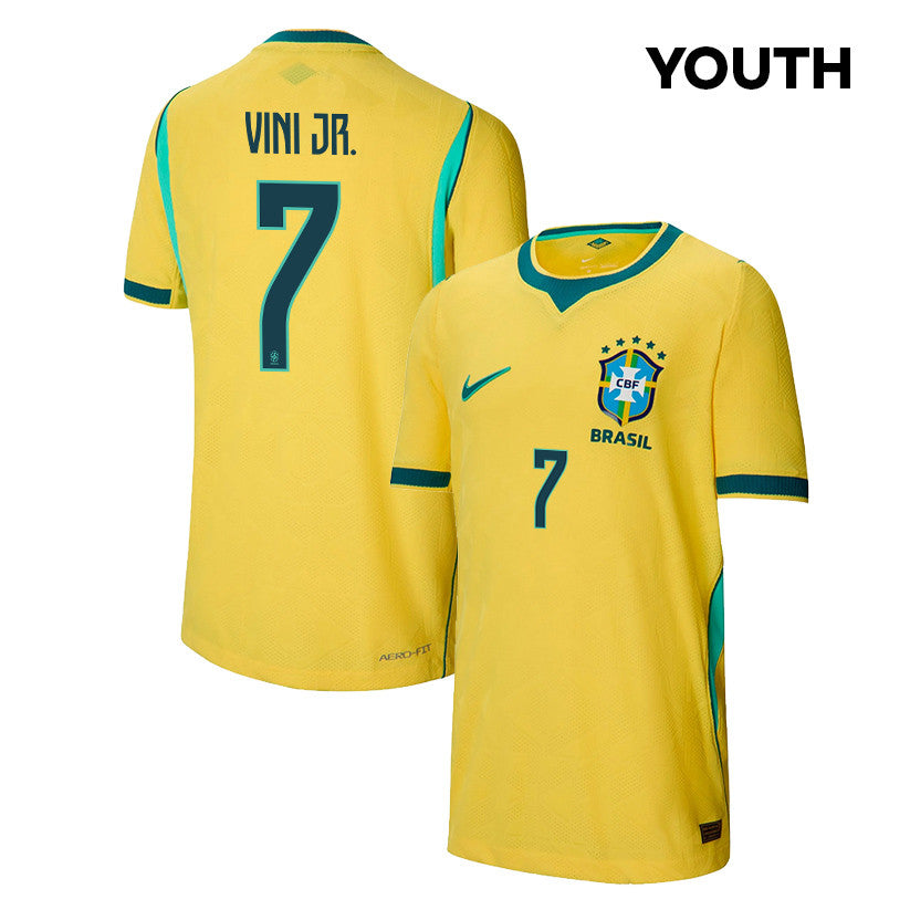 Vinícius Júnior 7 Youth Brazil National Team 2026 Home Jersey - Yellow