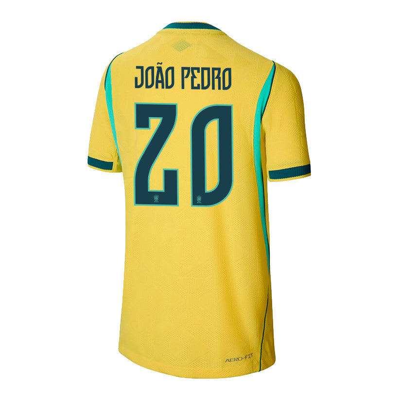 João Pedro 20 Youth Brazil National Team 2026 Home Jersey - Yellow