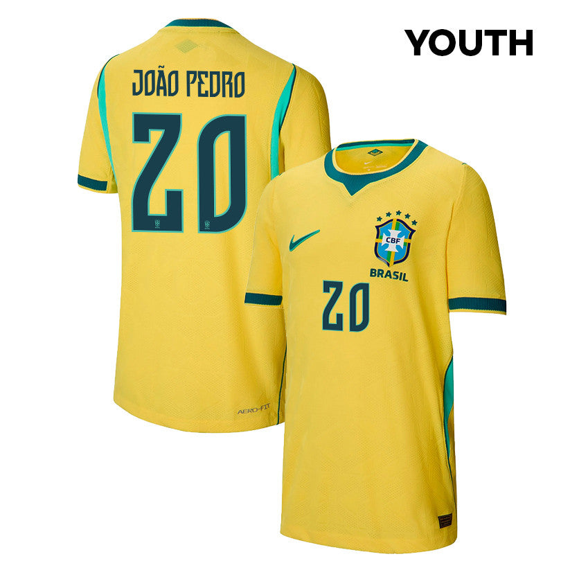 João Pedro 20 Youth Brazil National Team 2026 Home Jersey - Yellow