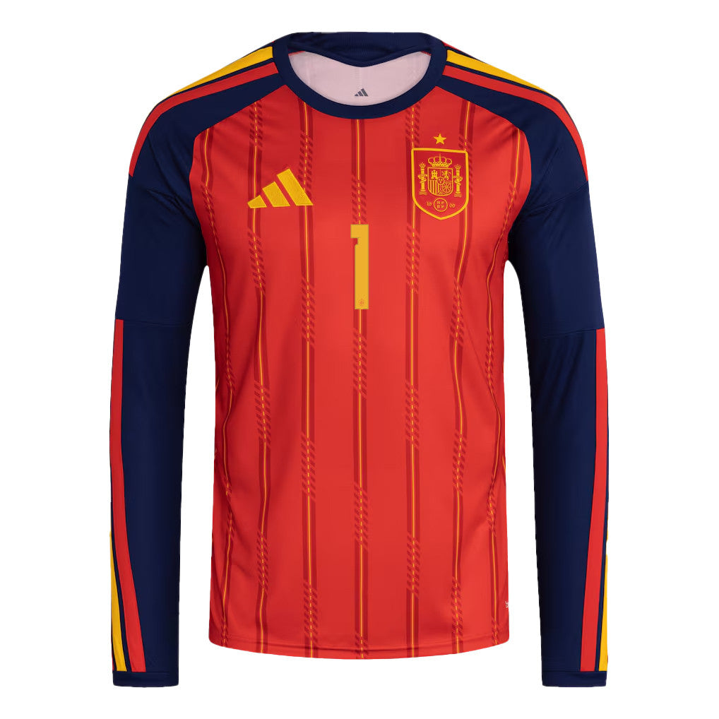 Unai Simón 1 Spain National Team 2026 Home Long Sleeve Jersey - Red