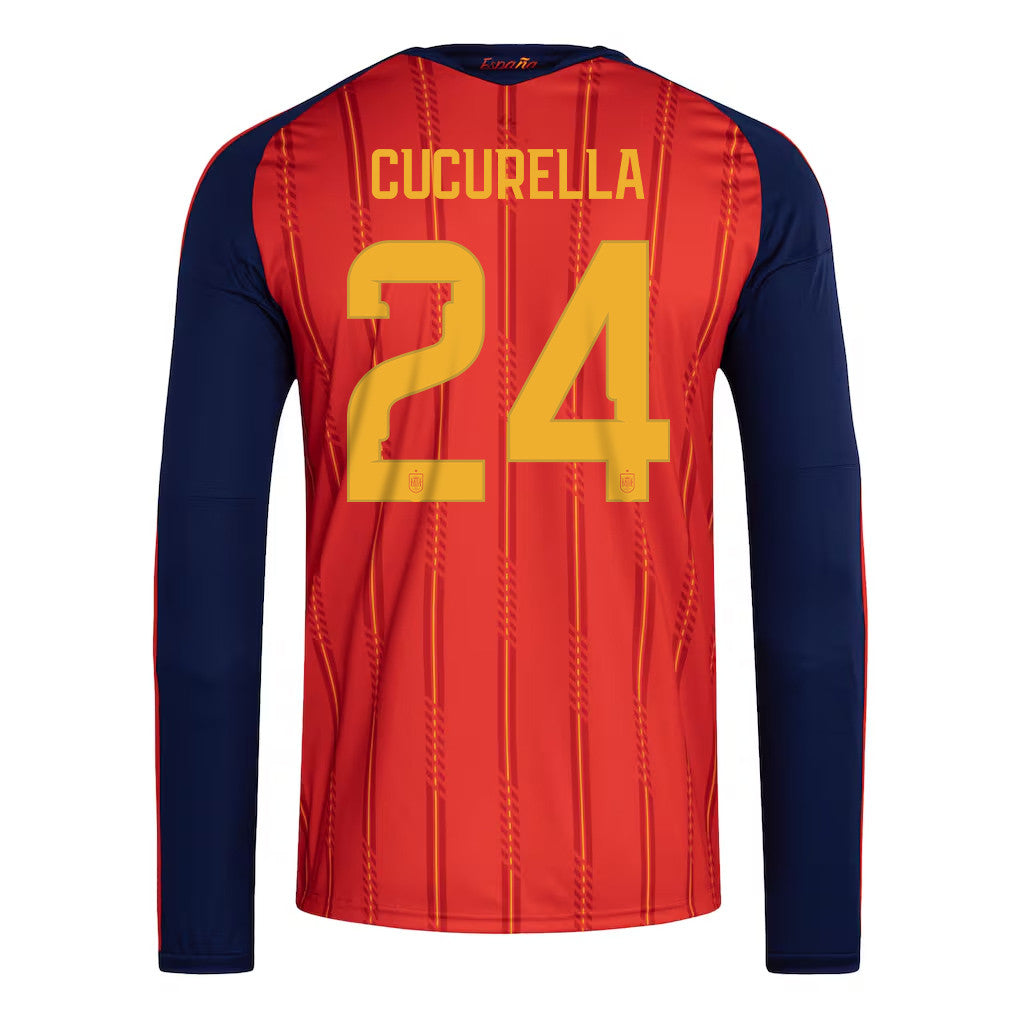 Marc Cucurella 24 Spain National Team 2026 Home Long Sleeve Jersey - Red