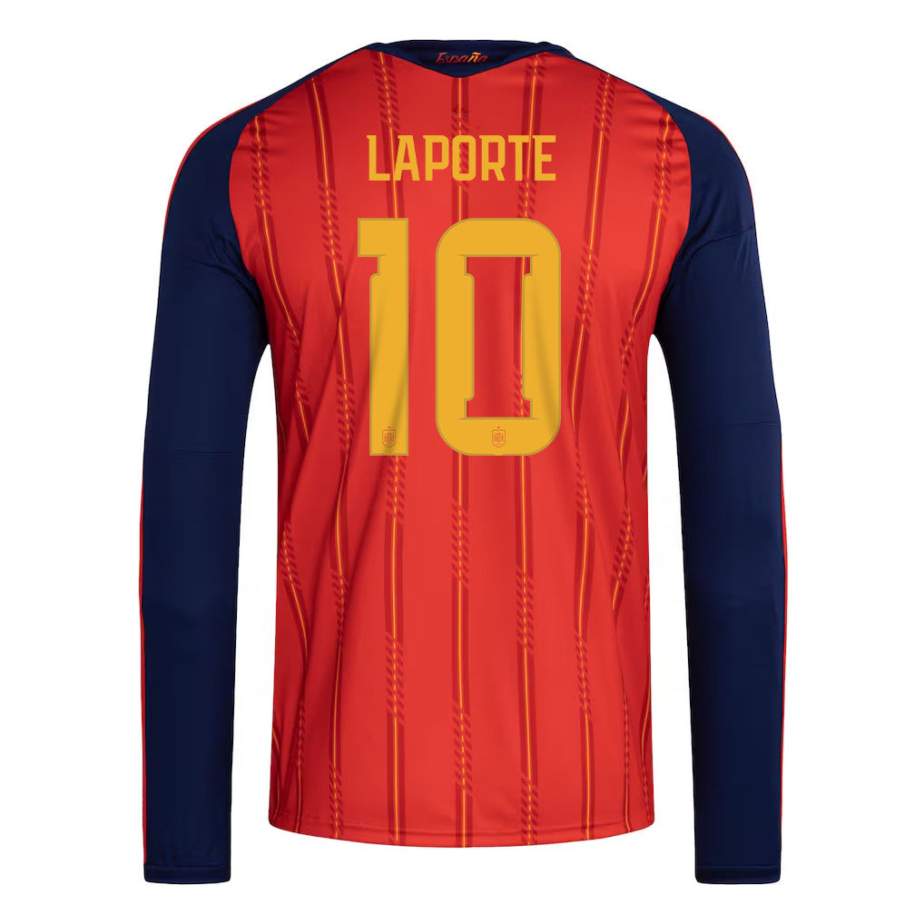 Aymeric Laporte 10 Spain National Team 2026 Home Long Sleeve Jersey - Red