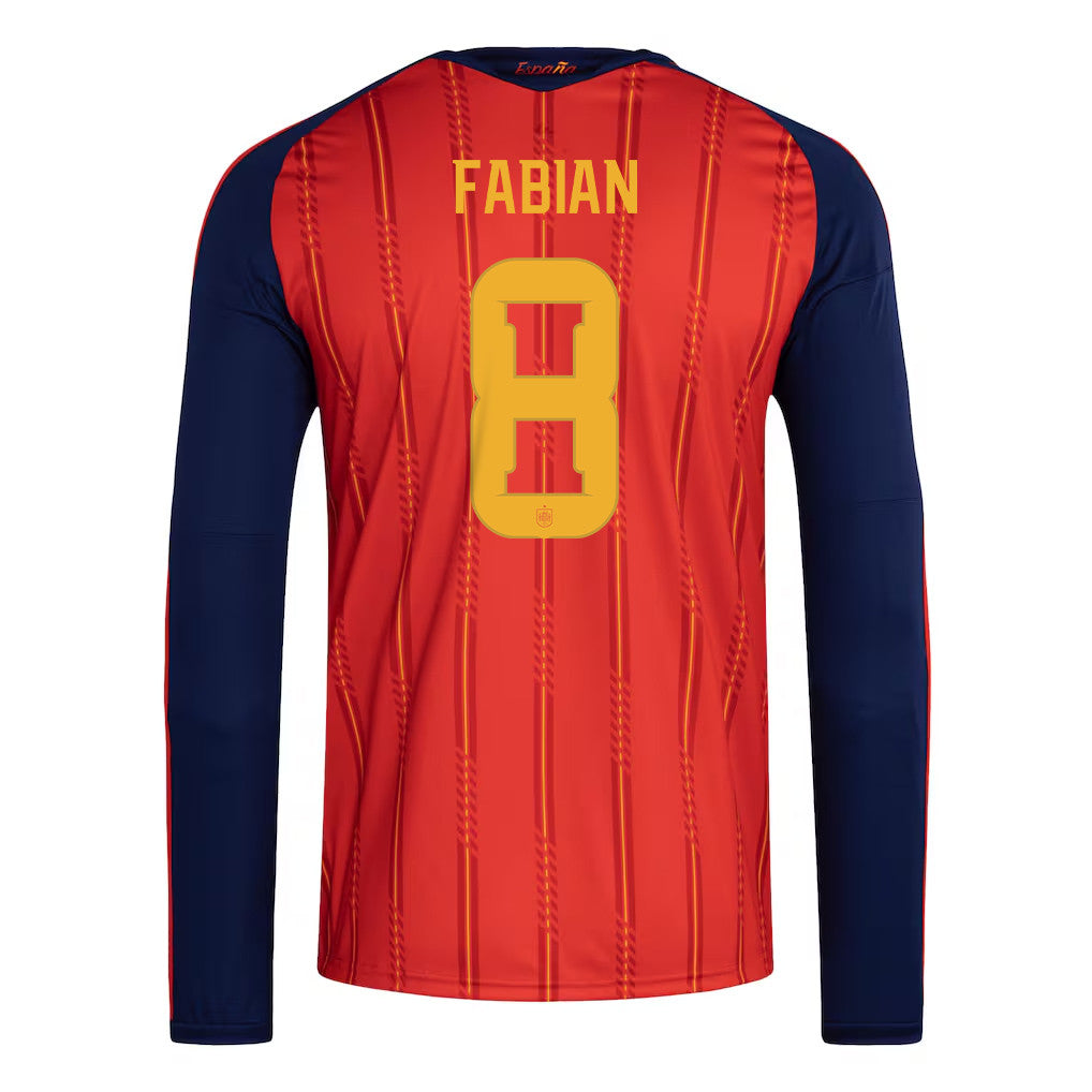 Fabián Ruiz 8 Spain National Team 2026 Home Long Sleeve Jersey - Red