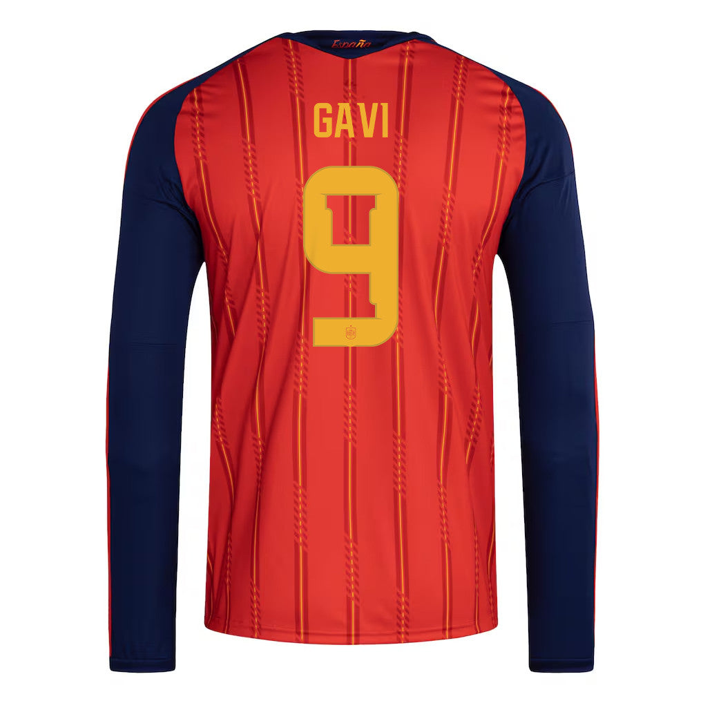 Gavi 9 Spain National Team 2026 Home Long Sleeve Jersey - Red