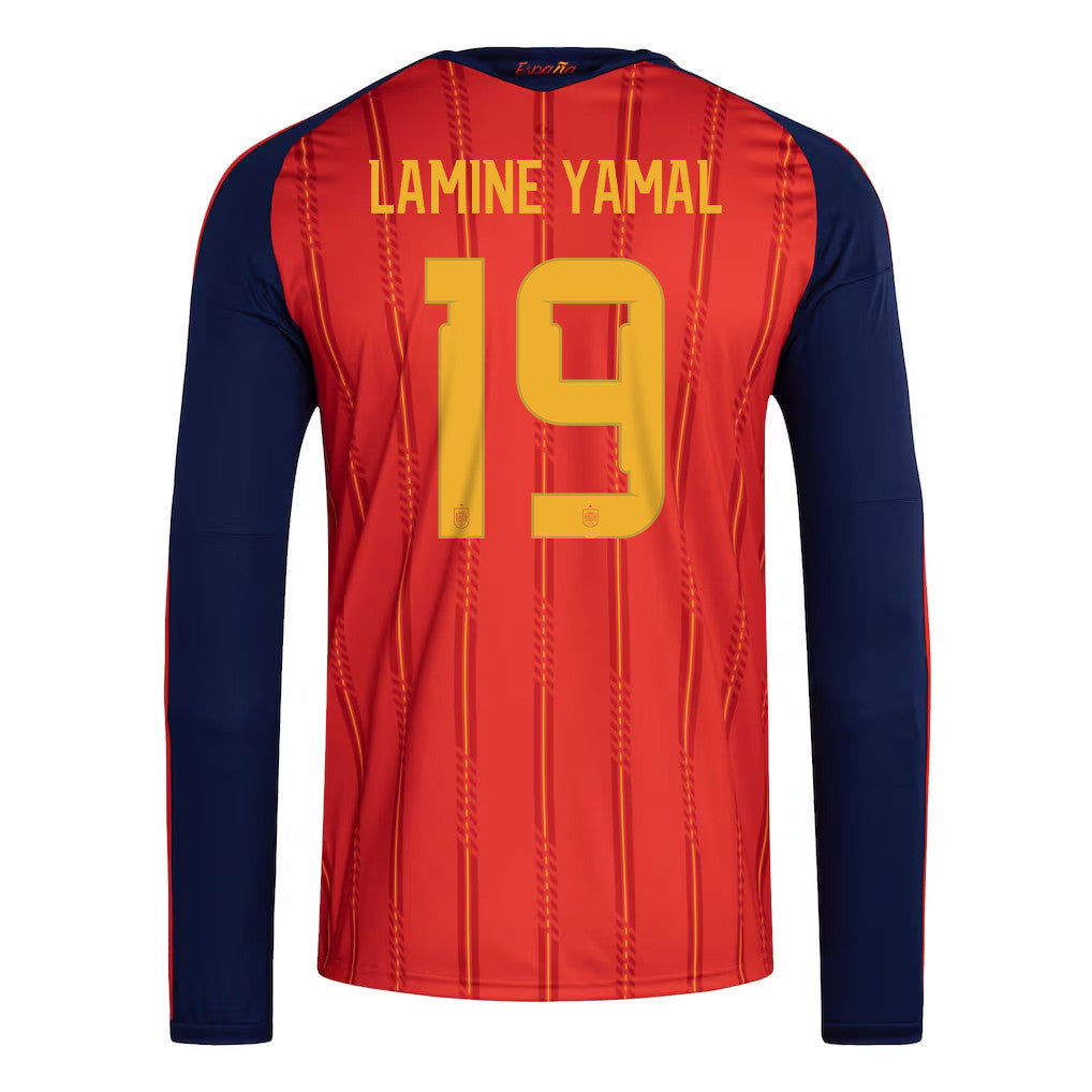 Lamine Yamal 19 Spain National Team 2026 Home Long Sleeve Jersey - Red
