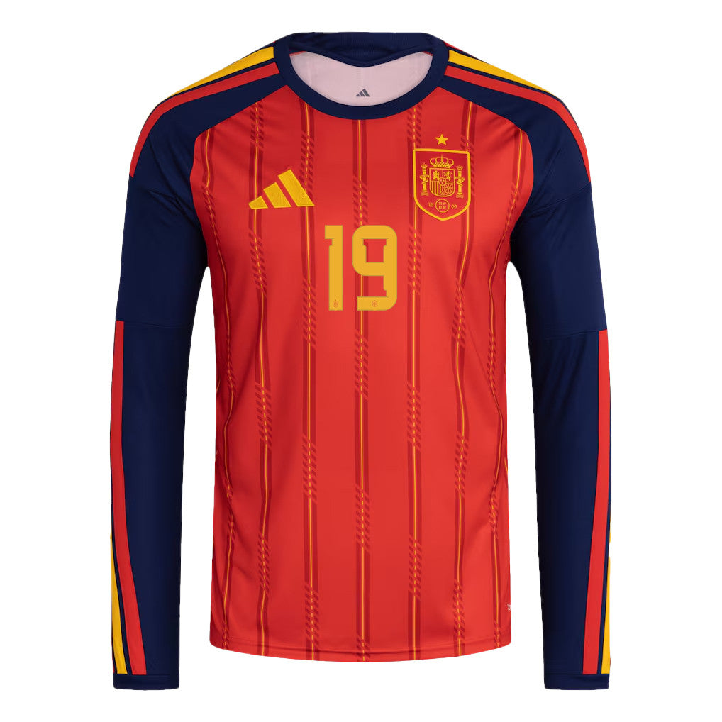 Lamine Yamal 19 Spain National Team 2026 Home Long Sleeve Jersey - Red