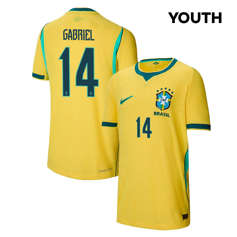 Gabriel Magalhães 14 Youth Brazil National Team 2026 Home Jersey - Yellow