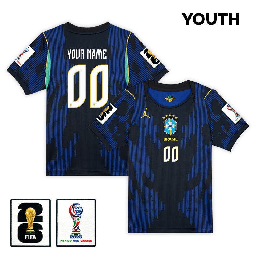 Brazil National Team 2026 Youth Personalized Away Jersey - Blue