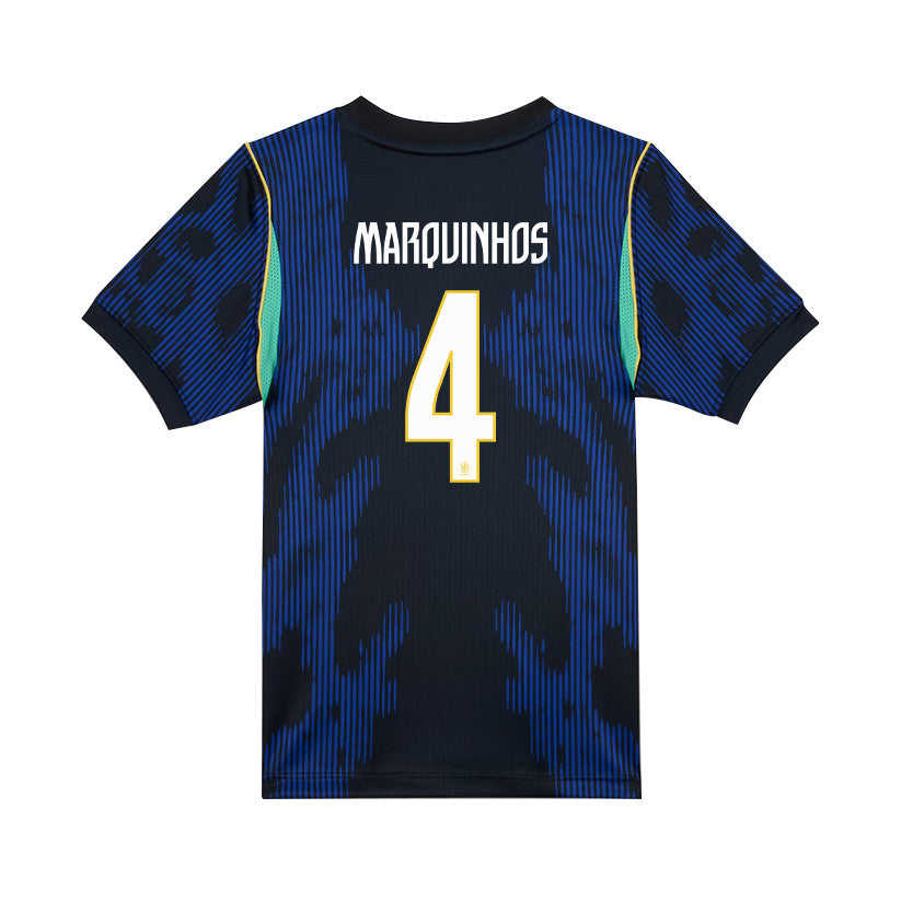Marquinhos 4 Brazil National Team 2026 Youth Away Jersey - Blue