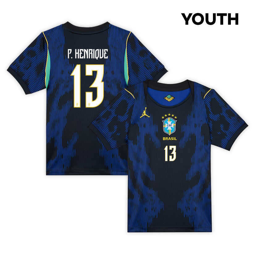 Paulo Henrique 13 Brazil National Team 2026 Youth Away Jersey - Blue