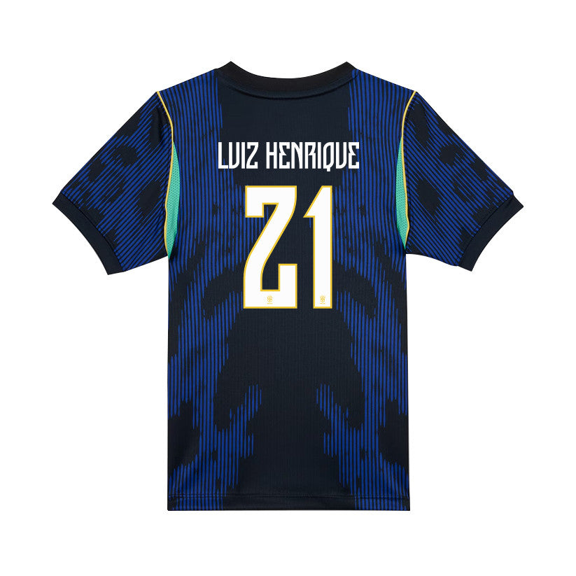 Luiz Henrique 21 Brazil National Team 2026 Youth Away Jersey - Blue