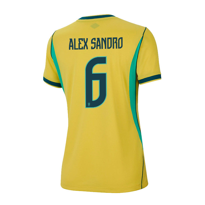 Alex Sandro 6 Women's Brazil National Team 2026 Home Jersey - Yellow