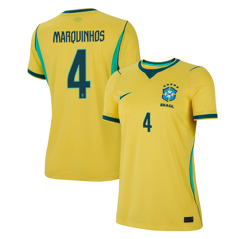 Marquinhos 4 Women's Brazil National Team 2026 Home Jersey - Yellow