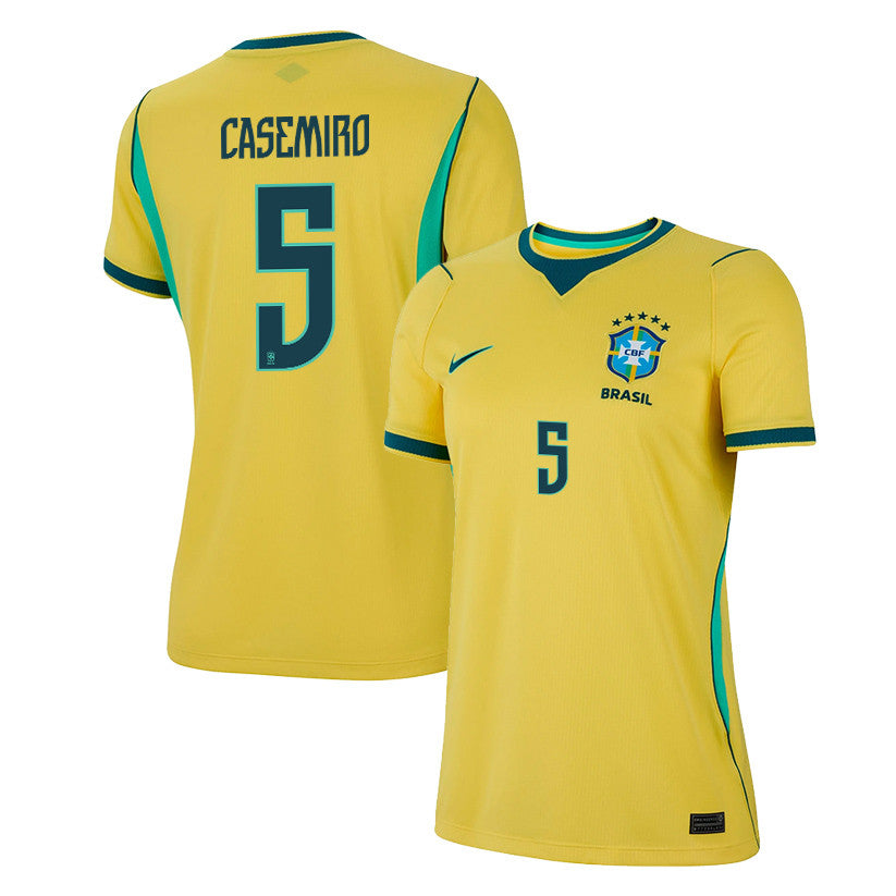 Casemiro 5 Women's Brazil National Team 2026 Home Jersey - Yellow