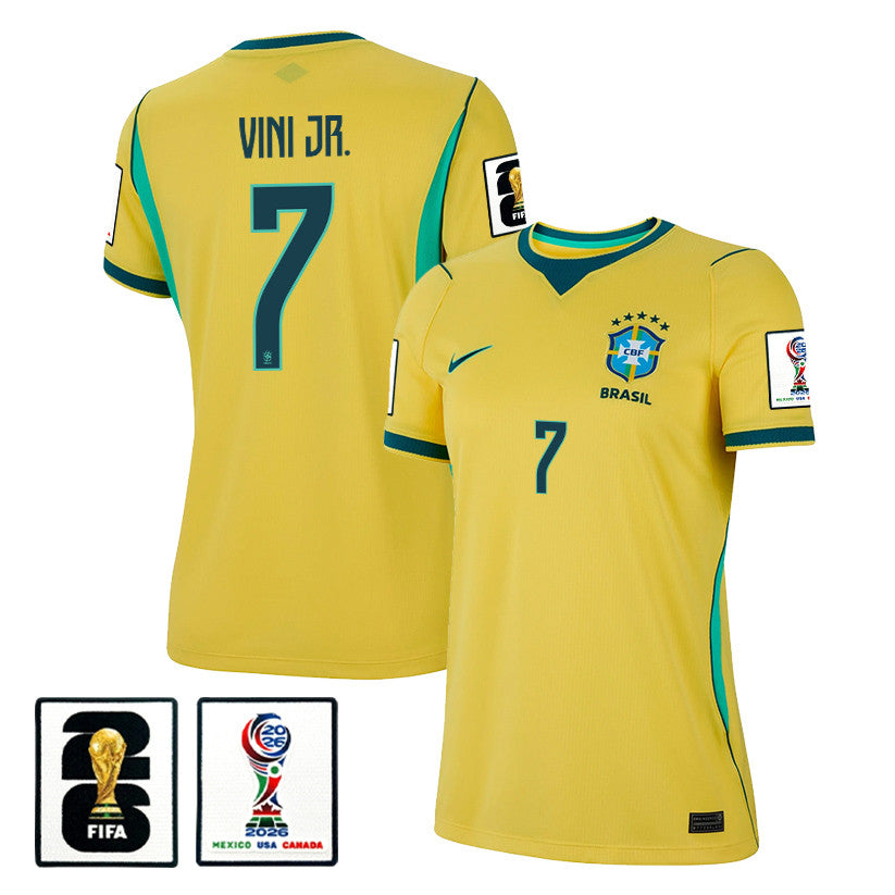 Vinícius Júnior 7 Women's Brazil National Team 2026 Home Jersey - Yellow