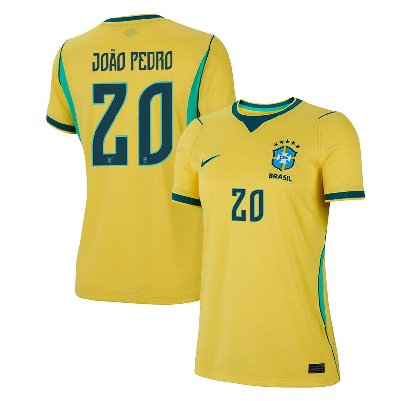 João Pedro 20 Women's Brazil National Team 2026 Home Jersey - Yellow