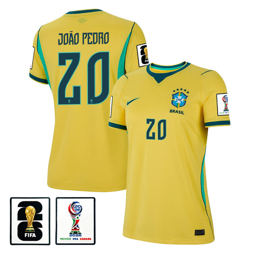 João Pedro 20 Women's Brazil National Team 2026 Home Jersey - Yellow