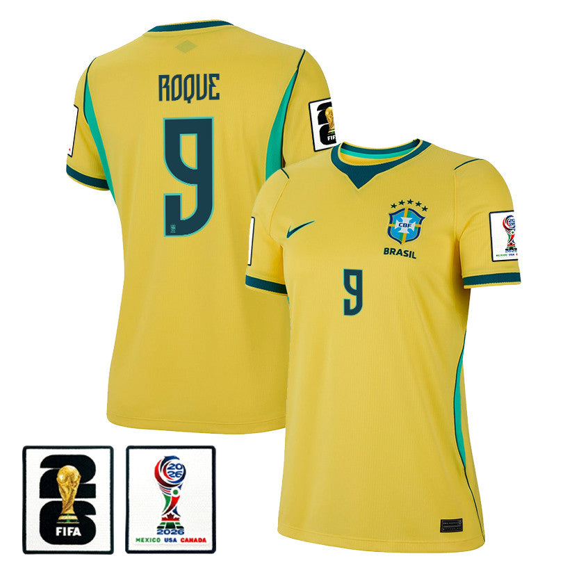 Vitor Roque 9 Women's Brazil National Team 2026 Home Jersey - Yellow