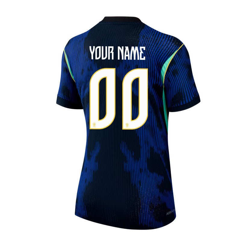 Brazil National Team 2026 Women's Personalized Away Jersey - Blue