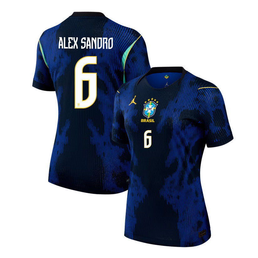 Alex Sandro 6 Brazil National Team 2026 Women's Away Jersey - Blue