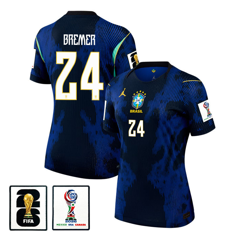 Gleison Bremer 24 Women's Brazil National Team 2026 Away Jersey - Blue