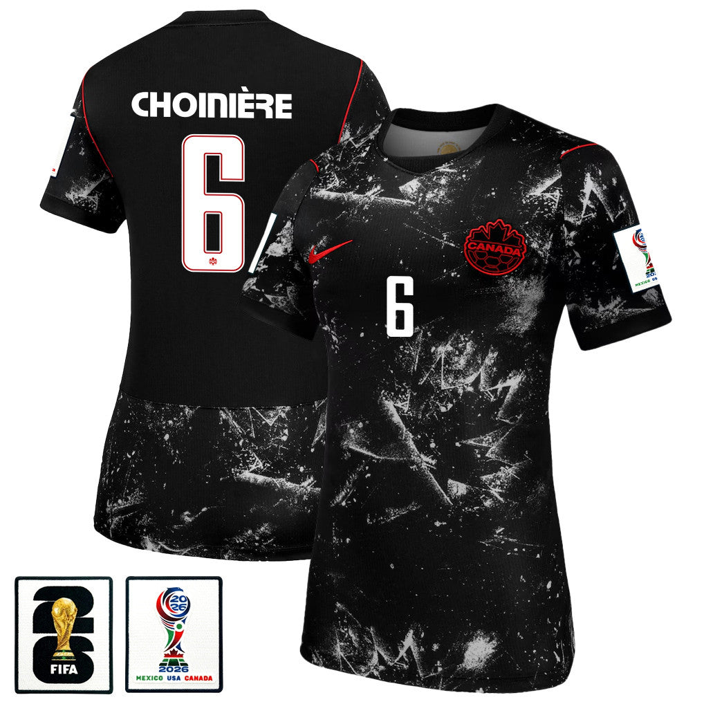 Mathieu Choinière 6 Women's Canada National Team 2026 Away Jersey - Black