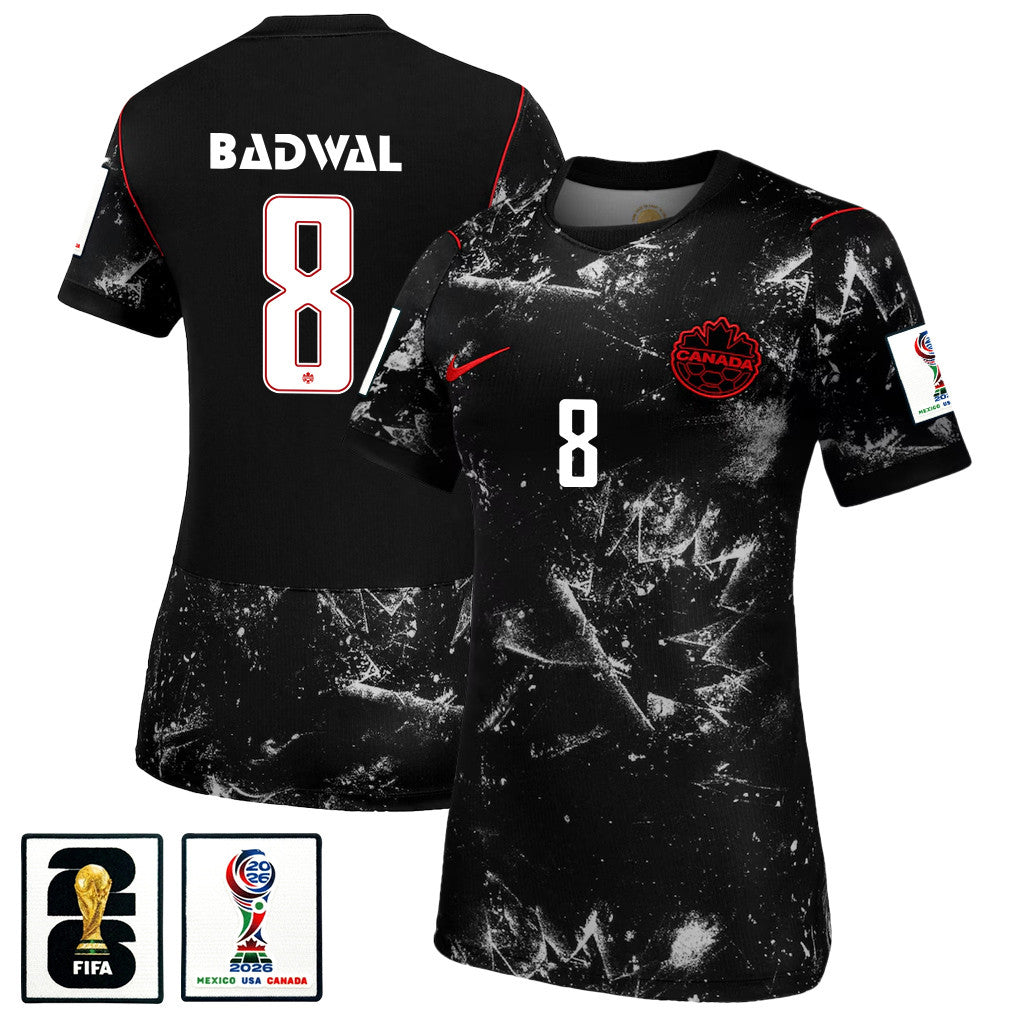 Jeevan Badwal 8 Women's Canada National Team 2026 Away Jersey - Black