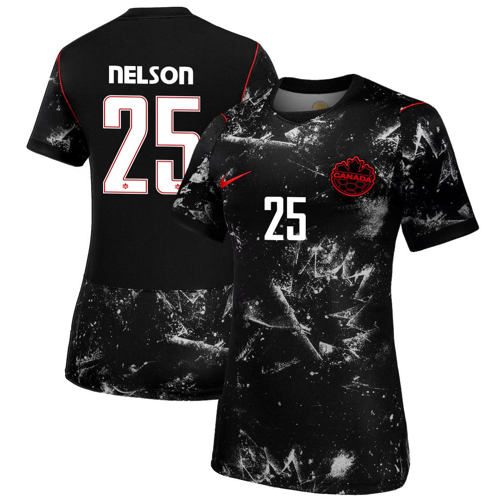 Jayden Nelson 25 Women's Canada National Team 2026 Away Jersey - Black