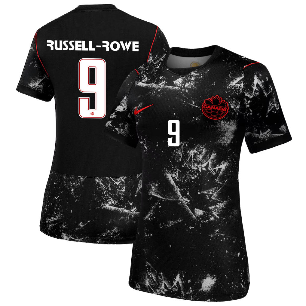 Jacen Russell-Rowe 9 Women's Canada National Team 2026 Away Jersey - Black