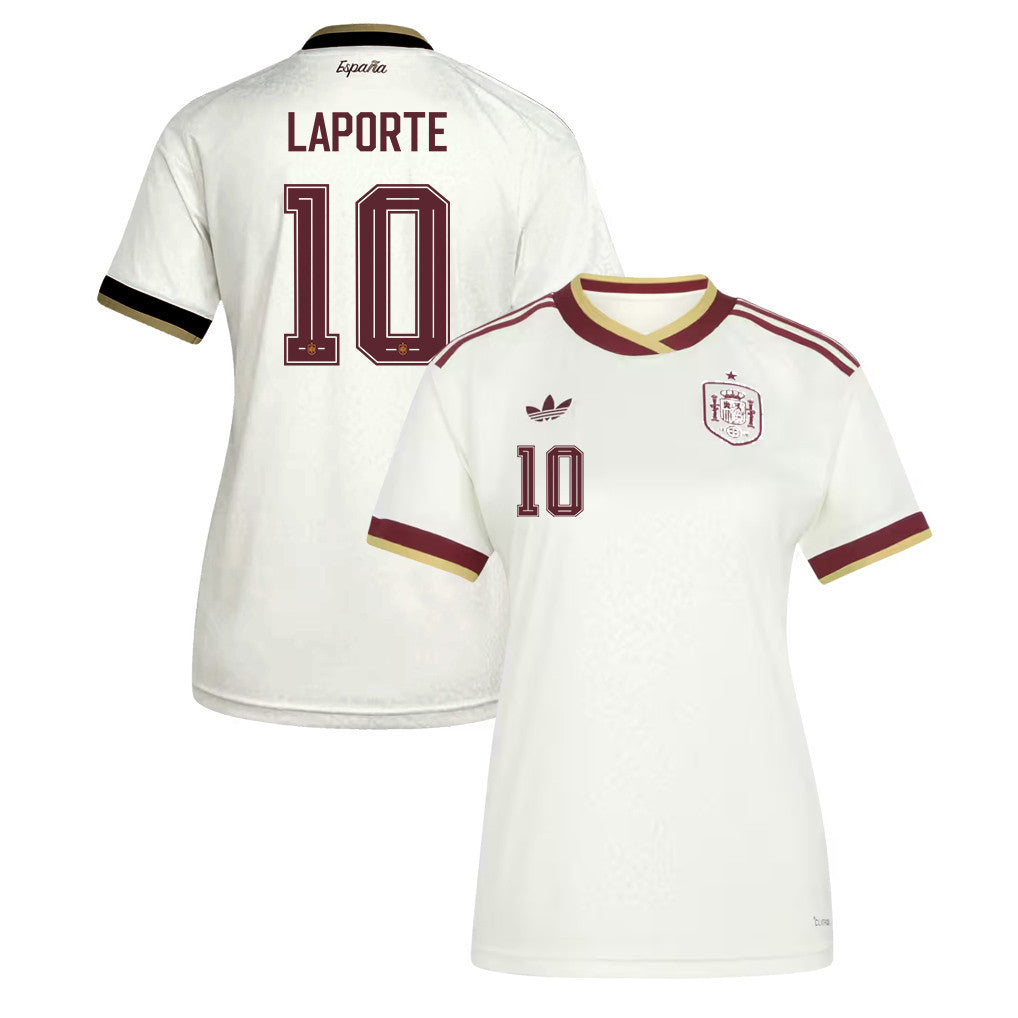Aymeric Laporte 10 Women's Spain National Team 2026 Away Jersey - White