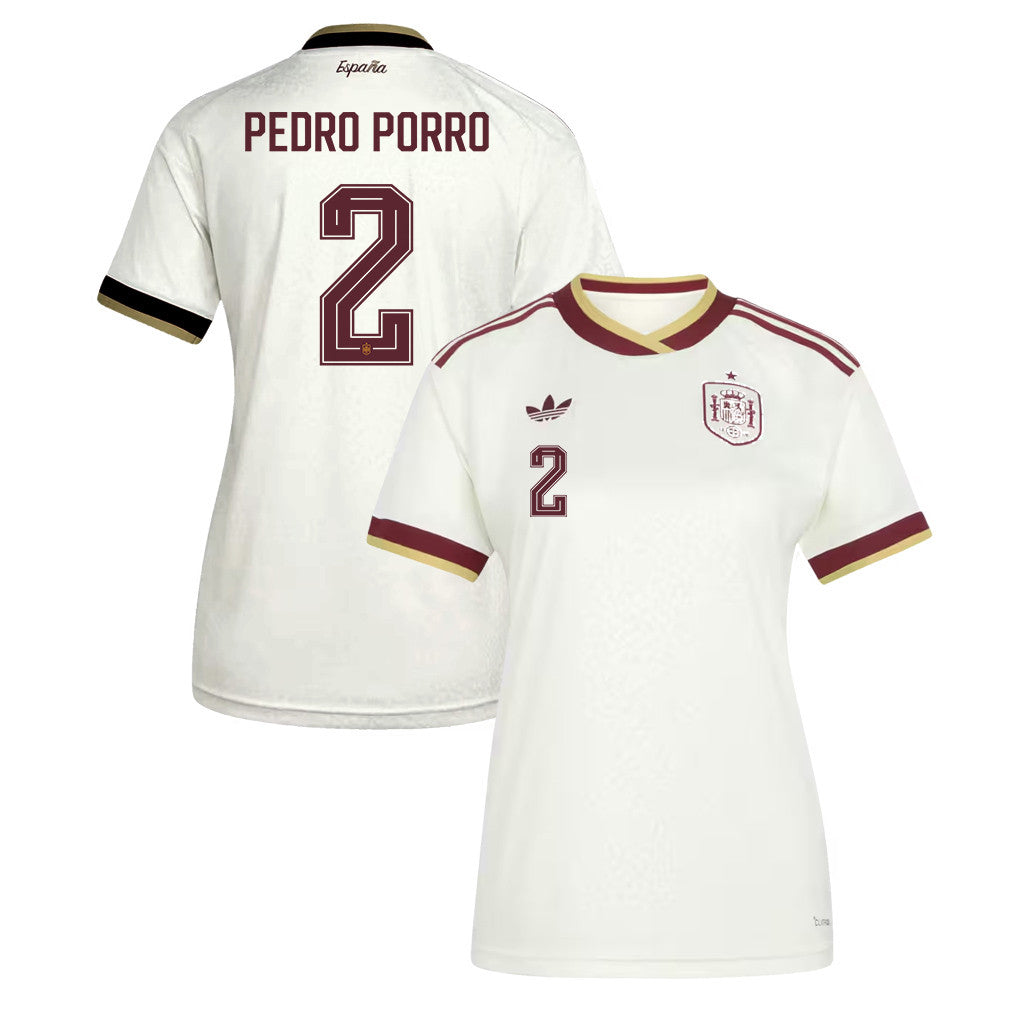 Pedro Porro 2 Women's Spain National Team 2026 Away Jersey - White